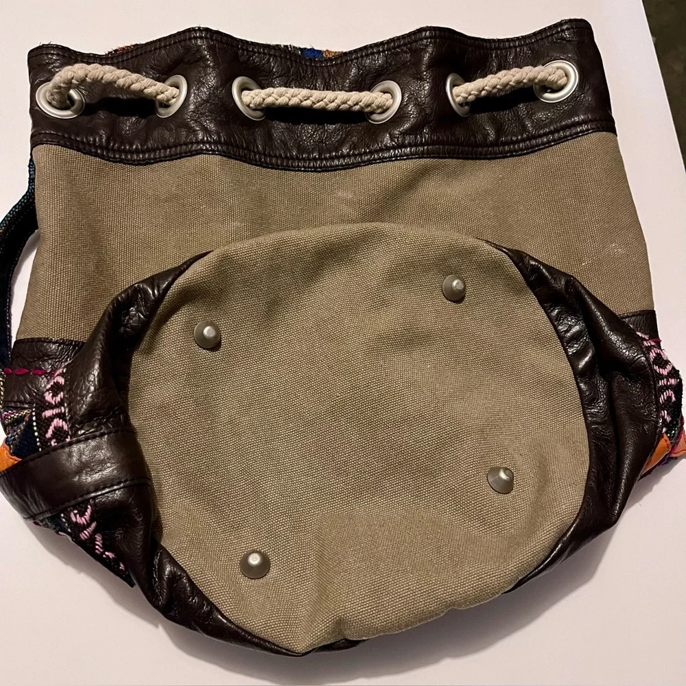 Toms Brown and Orange BOHO Patterned Bucket Bag